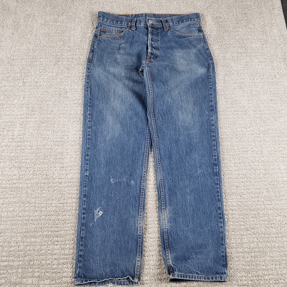 Vintage Levis 501 Jeans Mens 34x32 (34x30) Made USA Blue Denim Distress Y2k 05